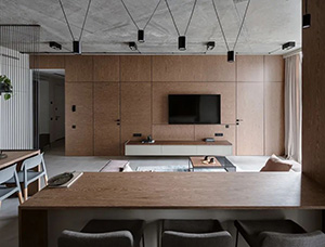 水泥色+木质打造低调灵动的现代住宅16设计网精选