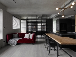 开放式空间的酷黑公寓设计素材中国网精选