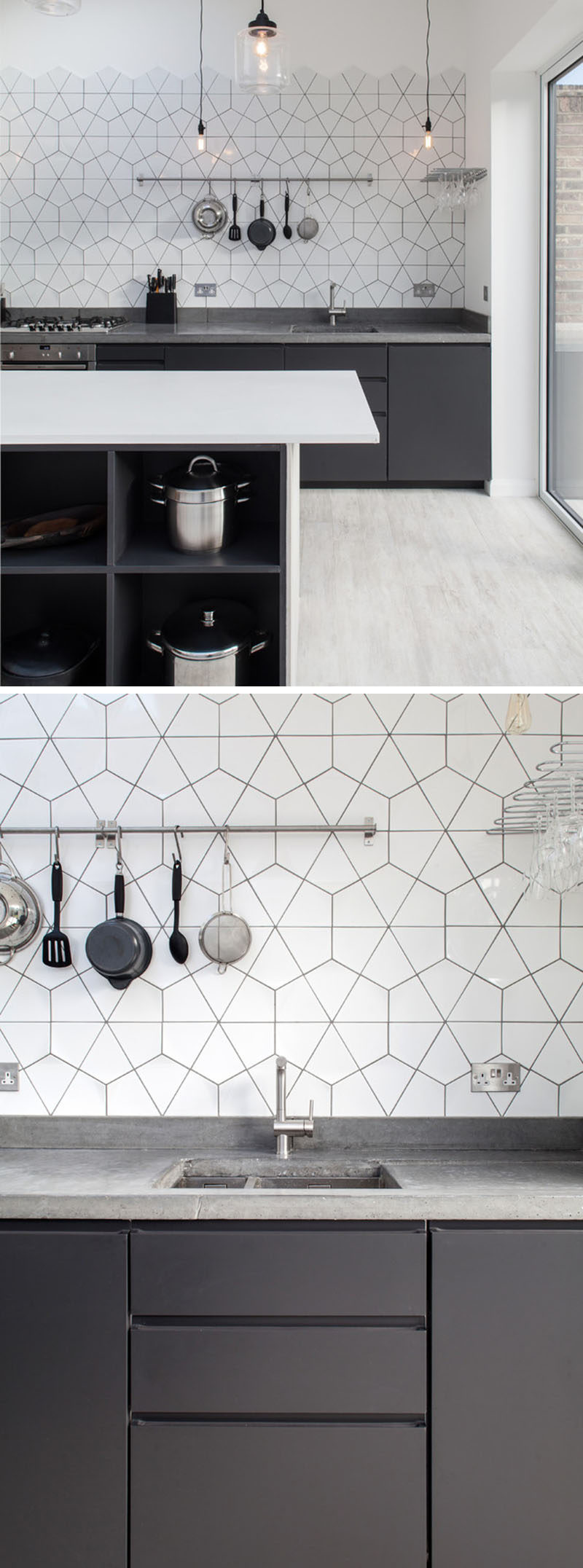 9个超棒的厨房几何形瓷砖铺贴