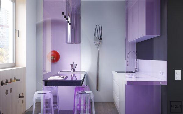 大胆的色彩主题:创意小公寓装修设计