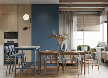 木元素+粉蓝色！68m²清新活力，简约治愈的现代住宅设计16设计网精选