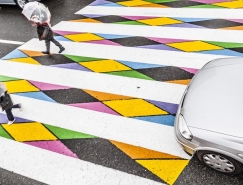 马德里街头的彩色人行横道素材中国网精选
