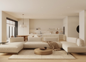 极简主义风格的暖白色住宅设计素材中国网精选