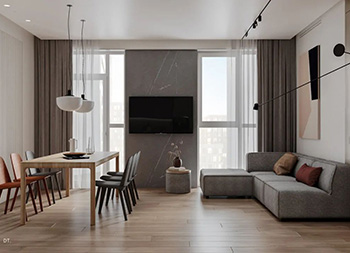 盐系+原木，极富生活气息的现代住宅设计普贤居素材网精选