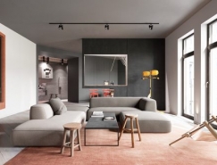 创造性的空间划分：145平方米现代时尚公寓设计普贤居素材网精选