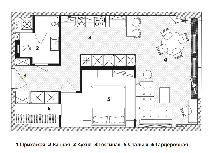 莫斯科工业特色的52平米小公寓设计