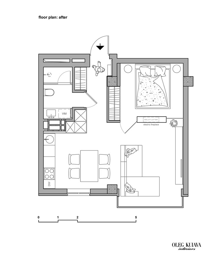 基辅50平米精致小公寓装修设计