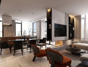 灵动空间！160平轻奢质感住宅设计素材中国网精选
