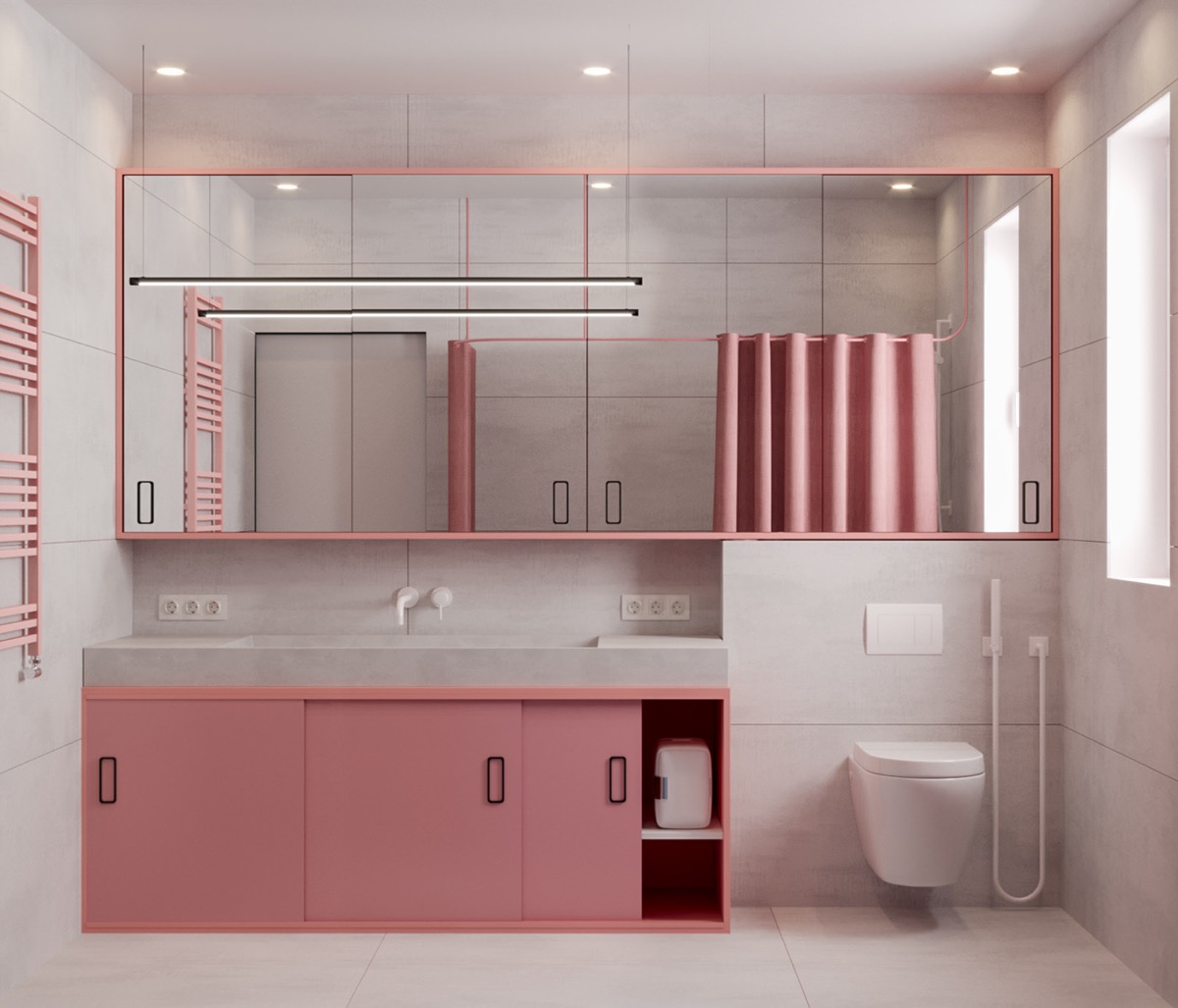 柔和浪漫的粉色浴室和卫生间设计