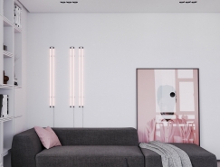 粉色和灰色搭配的个性住宅装修设计普贤居素材网精选