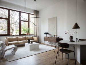 宁静优雅 纯净白色斯堪的纳维亚风格公寓素材中国网精选