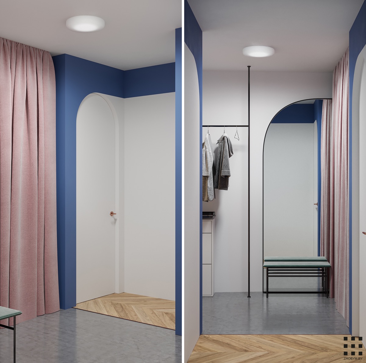 跳跃的色彩：明斯克100平米温馨公寓设计