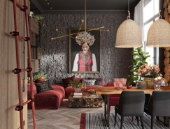 基辅乡村元素风格的时尚公寓装修设计普贤居素材网精选