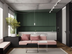 现代装饰风格的5个一居室小公寓设计普贤居素材网精选