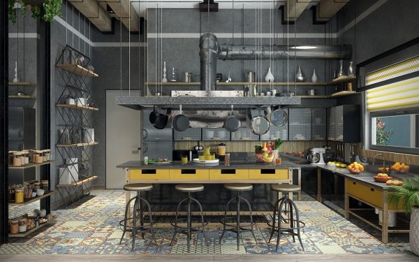 32个工业风格的厨房设计