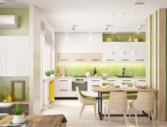33个清新绿色的厨房设计欣赏16图库网精选