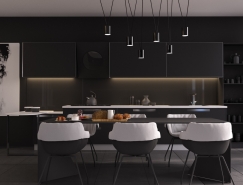 33个黑色风格餐厅装修设计16图库网精选