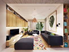 绿色点缀的温馨现代公寓设计16设计网精选