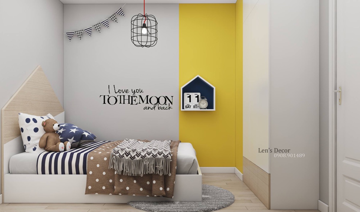明亮的黄色风格 活力儿童房间设计