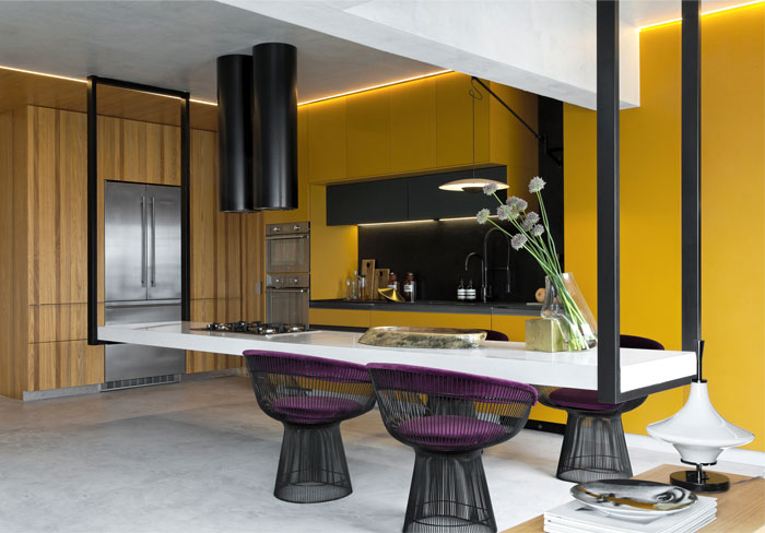 悬浮厨房岛台和时尚装饰元素：豪华的Dijon厨房设计