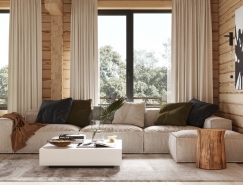 温暖的木板墙营造出215平舒适的住宅空间普贤居素材网精选