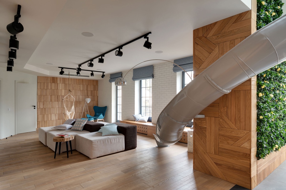 带滑梯的212平米复式公寓设计