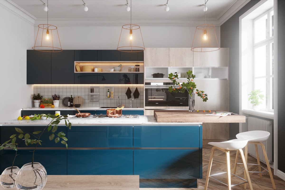 30个漂亮迷人的蓝色系厨房设计