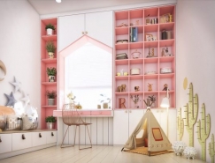 6个甜美温馨的女孩房设计普贤居素材网精选