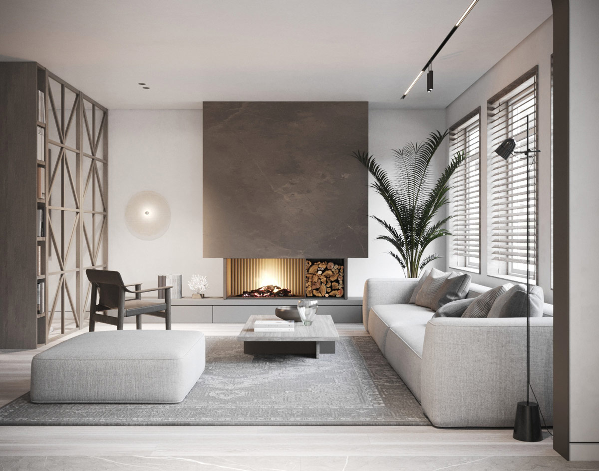 灰色+木质元素！4间宁静优雅的现代家居空间设计