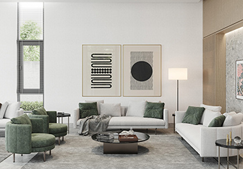 优雅浅灰+木质元素，迪拜480平现代住宅设计普贤居素材网精选