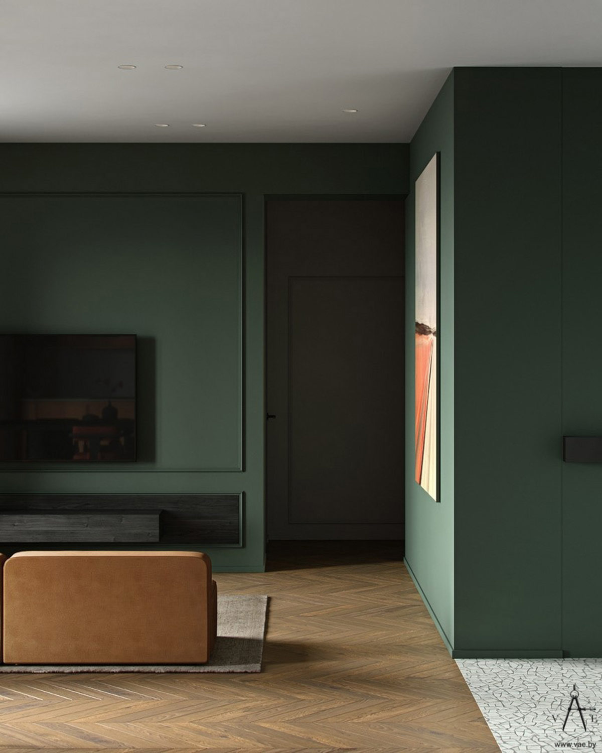 绿色+棕色！宁静自然的舒缓家居空间