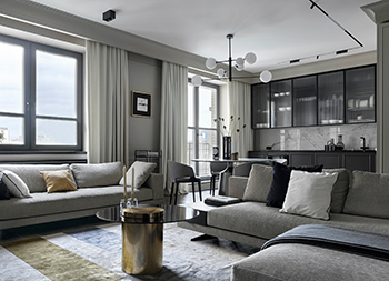 高级灰+简约风的精致公寓设计普贤居素材网精选