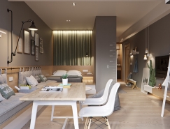 2个精简紧凑的一室公寓装修设计普贤居素材网精选