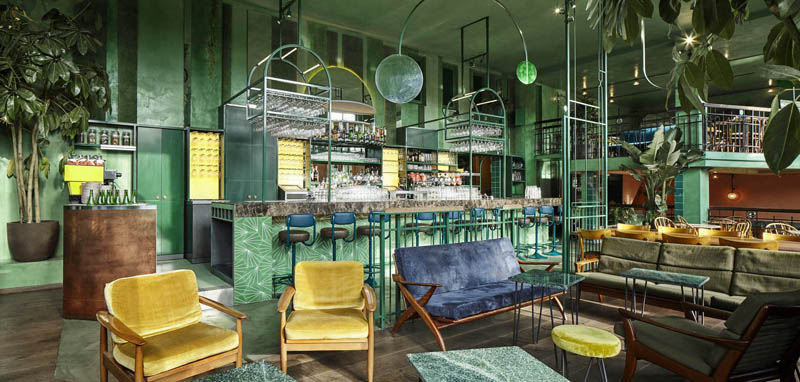 阿姆斯特丹热带雨林般自然气息的餐厅设计