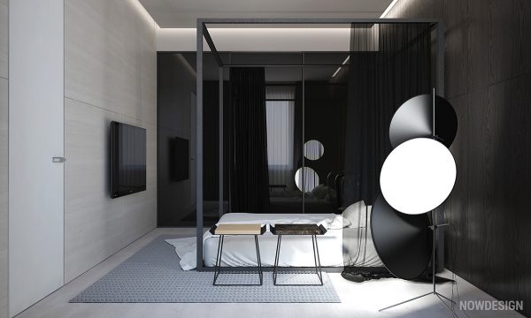 灰白配色的极简风格的公寓装修设计