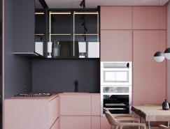 淡粉色+灰色 法国86平米简约公寓设计16图库网精选