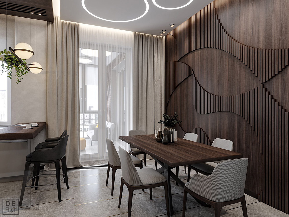 丰富的木质纹理和造型：芬兰海湾豪华公寓设计
