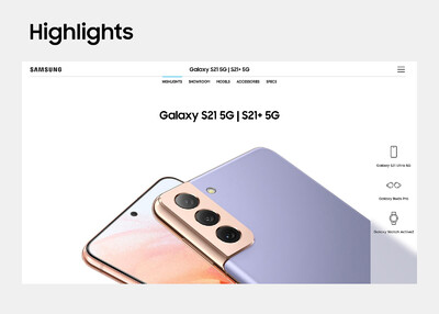 三星Galaxy S21 5G手机网页设计[12P]