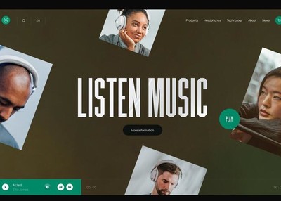 音乐耳机网站Web 设计[17P]