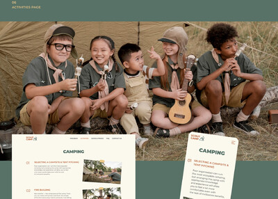 儿童夏令营——极简主义概念网站设计[8P]