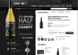 美国ONEHOPE Wine 黑色 电子商务网站设计欣赏