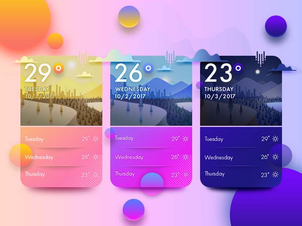 30个天气和气温APP UI设计欣赏