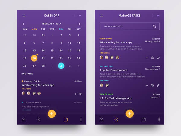 25款时间计划管理APP UI设计