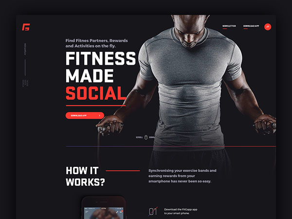 30个健身网站概念设计