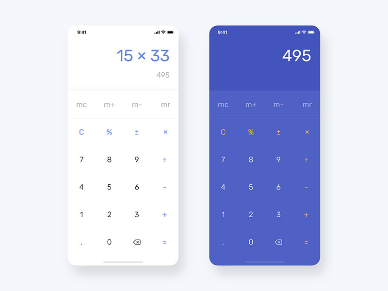 12款计算器UI界面设计