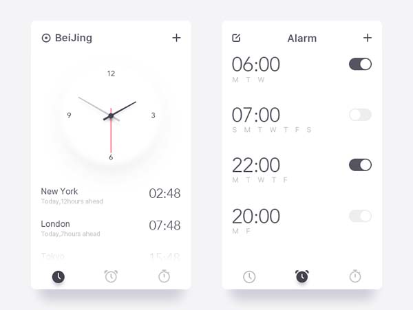 30款时钟和闹钟APP设计