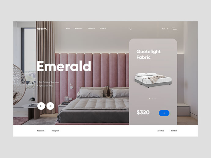 50个创新家具网页UI概念设计