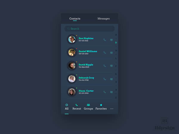 30个APP联系人和通讯录UI界面设计