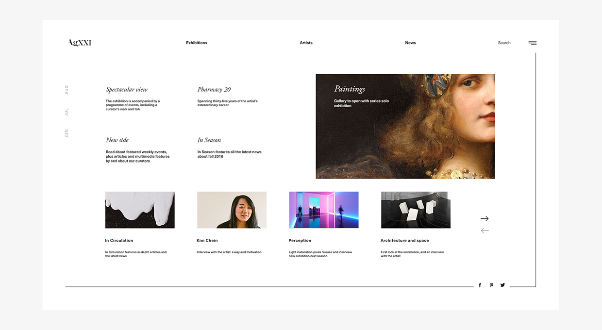 AgXXI画廊网站UI/UX设计