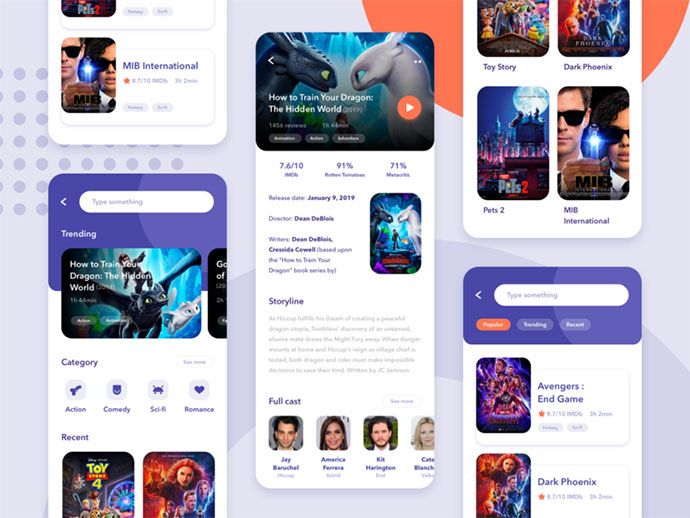 国外50款出色的影视APP UI设计欣赏